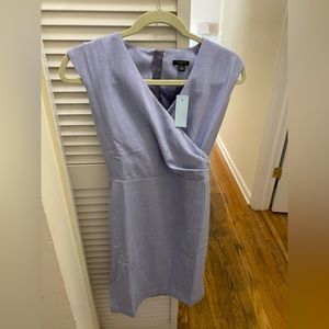 Ann Taylor Petite Side Tuck Wrap Sheath Dress in Cross Weave